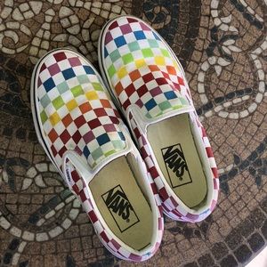 Rainbow checkered vans
